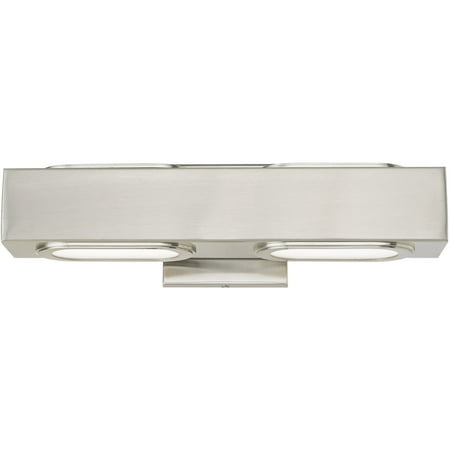 

Bathroom Vanity 2 Light Fixtures With Brushed Nickel Finish Steel Material LED 5 16 Watts