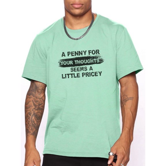 Whichone The Idea Is A Bit Expensive Letter Print S M L XL 2XL Casual Short Sleeve Men's Shirt For Daily Outdoor