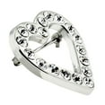 thumbnail image 2 of PinMart's Clear Rhinestone Heart Valentine's Day Brooch Pin, 2 of 7