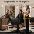 thumbnail image 3 of Baasha Allblack All Purpose Hydraulic Barber Chair with Removable Headrest, Reclining Salon Chair for Makeup, Lash, Tattoo, Braiding & Shaving, 440 lbs Cap, 3 of 7