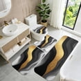 thumbnail image 5 of Black and Gold Marble Pattern Bathroom Rug Set 4 Piece,Includes Contour,Lid Cover,Bath Mat,Non-Slip Extra Soft Absorbent Washable, 5 of 5