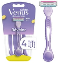 Venus Simply Reveal Women's 3 Blade Disposable Razor with Vitamin E, 4 Count, Purple