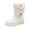 White, variant on Kids Winter Boots Girls Fashion Warm Lined Princess Shoes Lightweight Mid Calf Snow Boots Girls (Little Kid/Big Kid),3.5