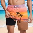 thumbnail image 4 of Erwazi Mens Swim Trunks Printed Drawstring Waist Layer Lining Breathable Quick Dry Practical Summer Swimwear Shorts with Pocket, 4 of 7