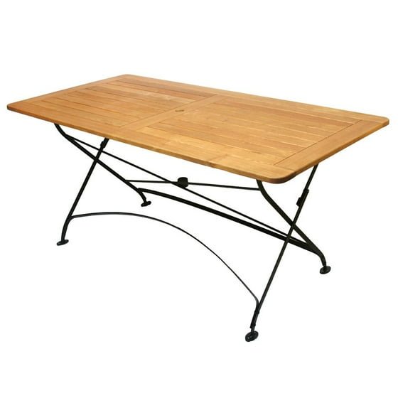 Haste Garden Felicia Rectangular Folding Table With Umbrella Hole