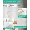 thumbnail image 4 of No Hook Shower Curtains with Snap in Liner, Rustic Bee Garland Waterproof Fabric Shower Curtain, Spring Floral Watercolor Double Layers & See-Through Top Window Bathroom Curtains 54''x78'', 4 of 6