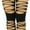 Front Slashed - Black, variant on ToBeInStyle Women's Slashed Fashion Footless Tights - Black