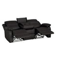 thumbnail image 2 of Benjara Leatherette Double Reclining Sofa with Drop Down Cup Holders, Brown, 2 of 2