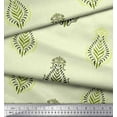thumbnail image 3 of Soimoi Japan Crepe Satin Fabric Leaves Block Print Fabric by The Yard 42 Inch Wide, 3 of 3