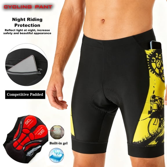 Men's Bike Shorts 4D Padded Cycling Road Biking Riding Biker Bicycle Mountain Cycle Shorts Zipper