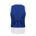 thumbnail image 3 of Visaccy Men’s Slim Fit Suit One Button 3-Piece Blazer Dress Business Wedding Party Jacket Vest & Pant, 3 of 4