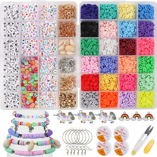 Koralakiri 7360Pcs Flat Clay Beads Kit 24 Colors 6mm, Letter Beads, Smiley  Face Beads for DIY Bracelets Necklaces Earrings Jewelry Making Gift for