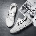 thumbnail image 6 of Men's Breathable Mesh Chunky Sneakers, Lightweight Lace-Up Running Shoes with Flame Design, Non-Slip Hollow Out Thick Sole Footwear for Gym, Walking, and Streetwear, 6 of 8