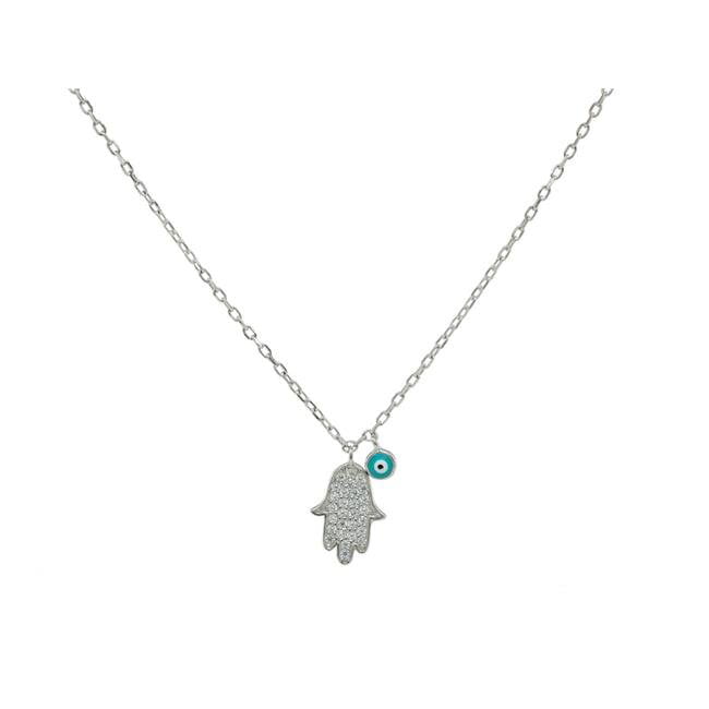 13.2mm 925 Sterling Silver Rhodium-plated Blue Square Simulated Opal With Cubic Zirconia Pendant 