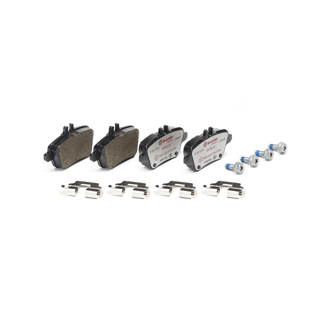 Brembo P50091X; Brake Pad; XTRALINE; FMSI Number D1646-8874; Low-Metallic; Set Of 4; With Mounting Hardware
