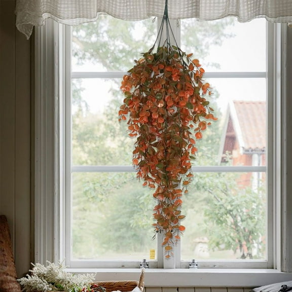 Verdsylv Artificial Hanging Leaf Vine Garland, 29.9 Inch Realistic Plastic Greenery for Outdoor Home Wall, Garden, Wedding & Bar Decor, Plastic Greenery Garland, Brown