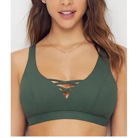 Becca BASIL Zoe Ribbed Bralette Bikini Swim Top  US Small