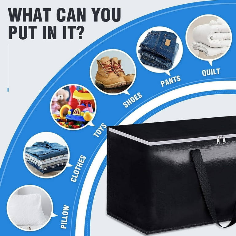 Kidsol Clothes Adult Moving Bags for Space Saving and Packing Polypropylene 93 L Collapsible Moving Supplies Black 8 Count