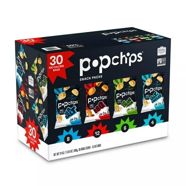 Popchips Variety Pack Chips, 0.8 Ounce (Pack of 30)
