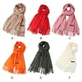 thumbnail image 4 of Becaristey Soft Winter Warm Long Shawl Scarf For Women Accessory For Cold Weather orange, 4 of 6