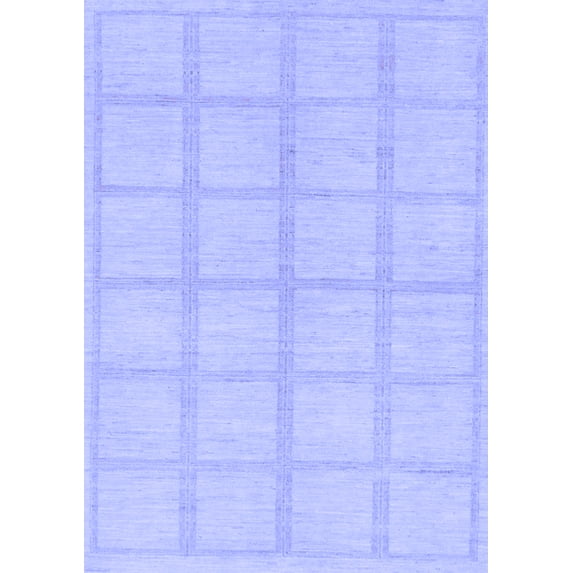 Ahgly Company Indoor Rectangle Solid Blue Modern Area Rugs, 5' x 8'