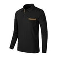 thumbnail image 6 of UVEASISHA Golf Polos Shirt for Men Long Sleeve Collared Button Up T-Shirt Fall Casual Poloss with Pockets Black M, 6 of 9