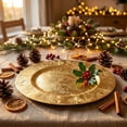 thumbnail image 5 of Hosley Set of 4, 11.75 inch Diameter, Gold Plastic Decorative Charger Plates, 5 of 6