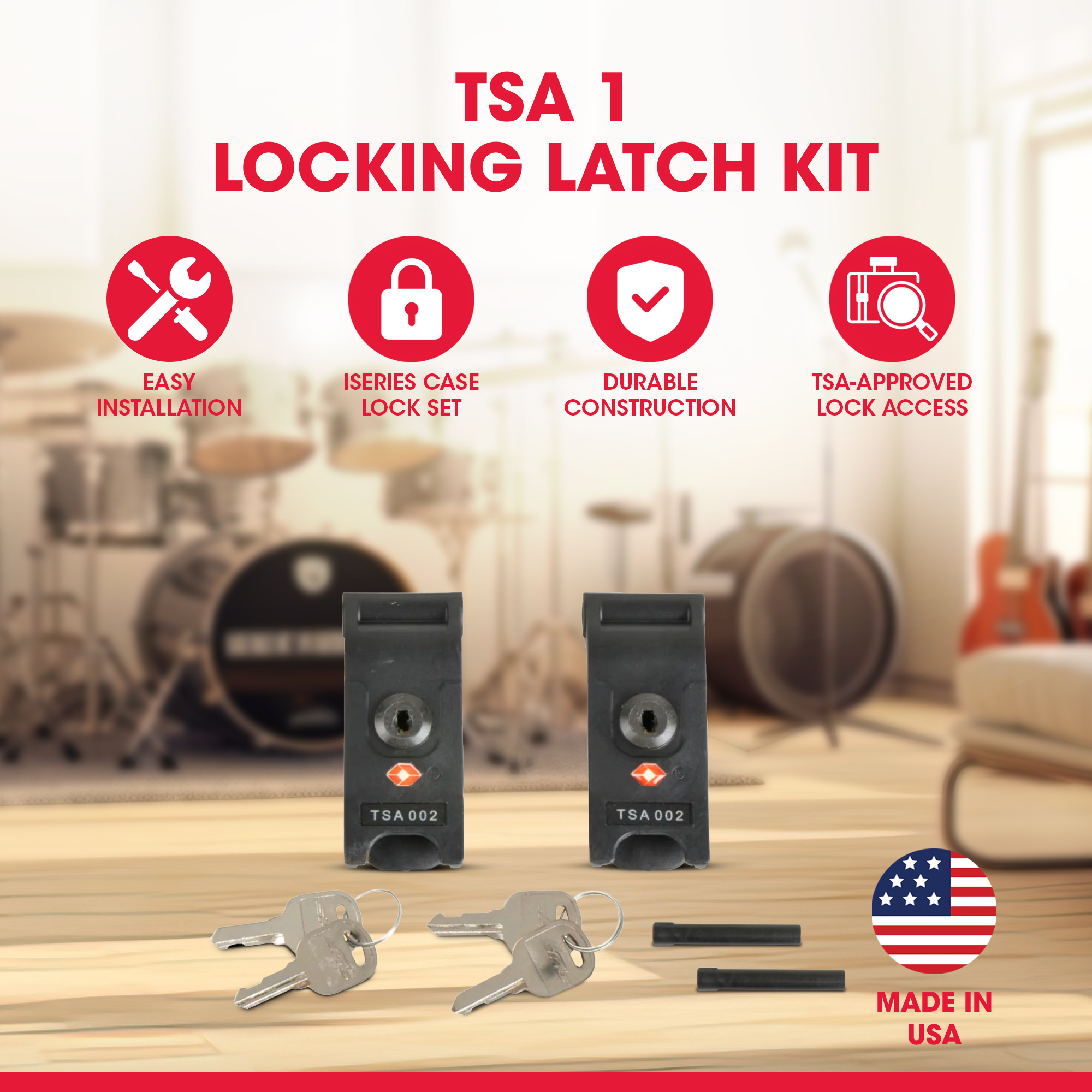 SKB TSA 1 Locking Latch Kit for iSeries Cases, Travel Approved
