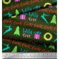 thumbnail image 3 of Soimoi Green Rayon Fabric Christmas Tree & Gift Text Print Sewing Fabric Yard 56 Inch Wide, 3 of 3