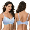 thumbnail image 5 of Curve Muse Women's Plus Size Minimizer Wirefree Unlined Bra With Lace Trim-2Pack-PINK,LT BLUE-36C, 5 of 7