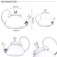 thumbnail image 3 of 750ml Elegant Design Clear Heat Resistant Glass Teapot Heat Infuser Flower Green Tea Pot Drinking, 3 of 6