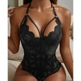 thumbnail image 2 of TSADFHJI Lingerie Sexy de Noël pour Femmes Grande Taille 4X Mode Bobysuit Lingerie Jeu de Rôle Lingerie Sexy Femmes Dentelle à Carreaux Rouges TTTG Noir, 2 of 9