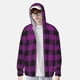 thumbnail image 2 of Fotbe Purple Black Plaid Chaqueta con Protección Solar UPF 50+ para Hombre y Mujer, Camisa con Capucha y Bolsillos-Large, 2 of 7
