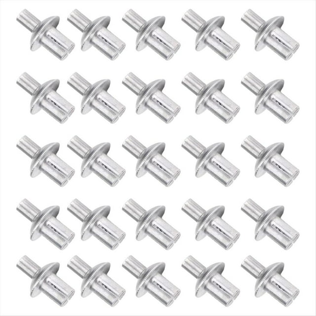 Remaches de Núcleo de Aluminio con Cabeza Redonda 200 Piezas, Remache de Aluminio de Expansión Tipo Golpe, Remaches Ciegos con Accionamiento de Martillo de Cabeza Media Redonda