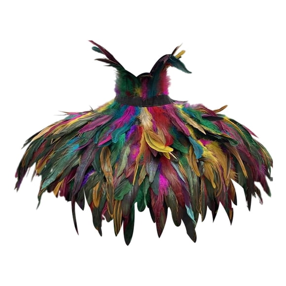 Pañuelo de plumas góticas para el hombro, disfraz para festivales, mujeres y hombres, carnavales. coloridofui