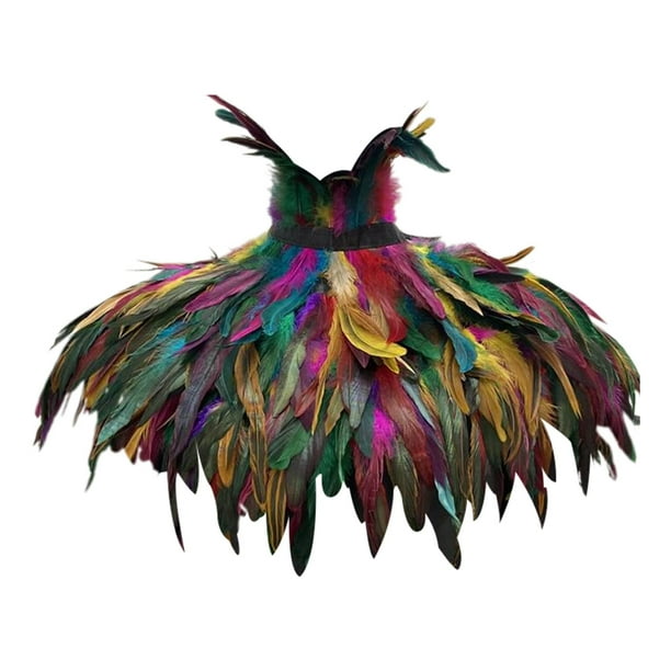 Pañuelo de plumas góticas para el hombro, disfraz para festivales, mujeres y hombres, carnavales. coloridofui