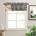 thumbnail image 2 of Merry Christmas Valances for Windows Red Santa Claus Winter Snowflake Black Stripe Rod Pocket Curtain Valance Window Treatment Short Curtains for Kitchen Living Room, 54"x18", 2 of 5