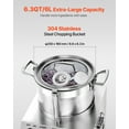 thumbnail image 3 of VEVOR Food Processor Vegetable Chopper 6.3 Quart Food-Grade Stainless Steel Blender, 3 of 9