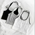thumbnail image 2 of Women's Sleeveless Tops - Stylish Summer Tank Top with Halter Neck and Cropped Length, 2 of 3