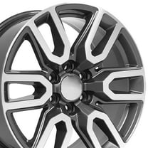 OE Wheels CV36 20 Inch Rim Fits Sierra 1500 Style 6x139.7 20x9 Gloss Gunmetal Machined - Hollander 5914 (1)