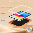thumbnail image 4 of FJLBDE Case for iPad (A16) 11th Gen 2025/10th Gen 2022 10.9 Inch with Butterfly Stand, Shockproof Protective Tablet Cover with Pencil Holder Shoulder Strap for Kids Girls, Beige Orange, 4 of 7