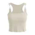 thumbnail image 6 of Lace Trim Ribbed Crop Tank Tops for Women Solid Sleeveless Form Fitting Cami Tops Soft Breathable Blouse for Casual and Layering Wear, 6 of 8