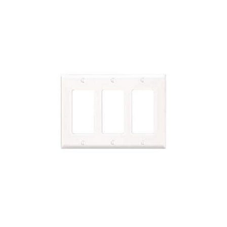 Leviton 005-80411-W Three Gang White 3-Decora Wallplate