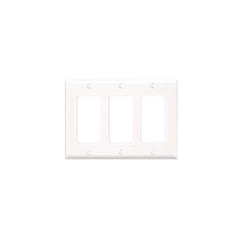 Leviton 005-80411-W Three Gang White 3-Decora Wallplate