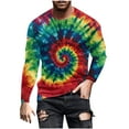 thumbnail image 2 of VgaVtl Big and Tall Men Long Sleeve Shirt Fall Winter Clothes for Men Shirts Tie-Dye Gym Regular Pullover Leisure Shirts,3XL, 2 of 5