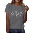 thumbnail image 1 of Tops de Ajuste Suelto para las Mujeres Sudadera Casual Impresa Manga Corta Cuello Redondo Superior, Poliéster, 1 of 7