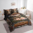 thumbnail image 2 of Castle Fairy Teens Animal Deer 7-Piece Twin Bedding,Boho Aztec Jungle Wildlife Bedding Comforter Set,Brown Red Green,Black Reversible, 2 of 7
