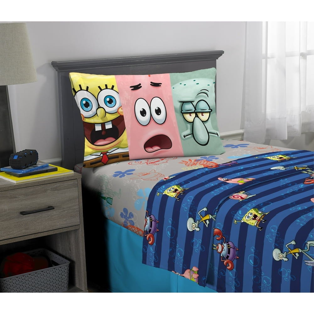 SpongeBob SquarePants Sheet Set, Kids Bedding, 3Piece Twin Size