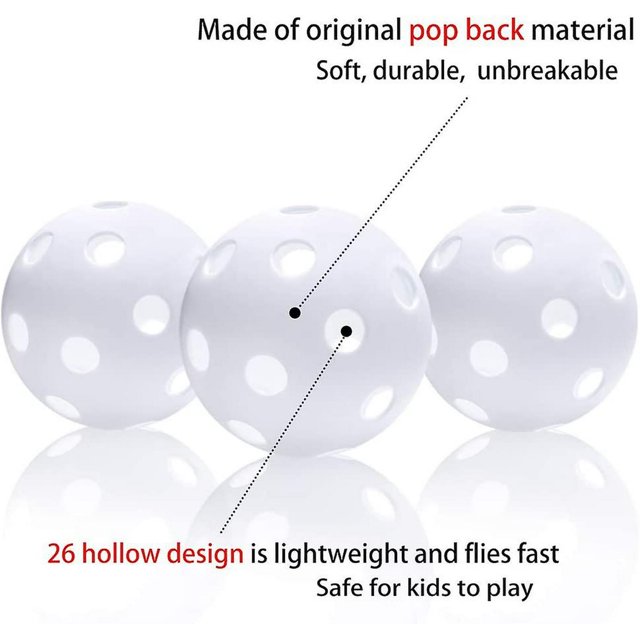 12 Pack Plastic Baseball Practice Baseballs For Hitting, Indoor Outdoor Lightweight Balls Baseb