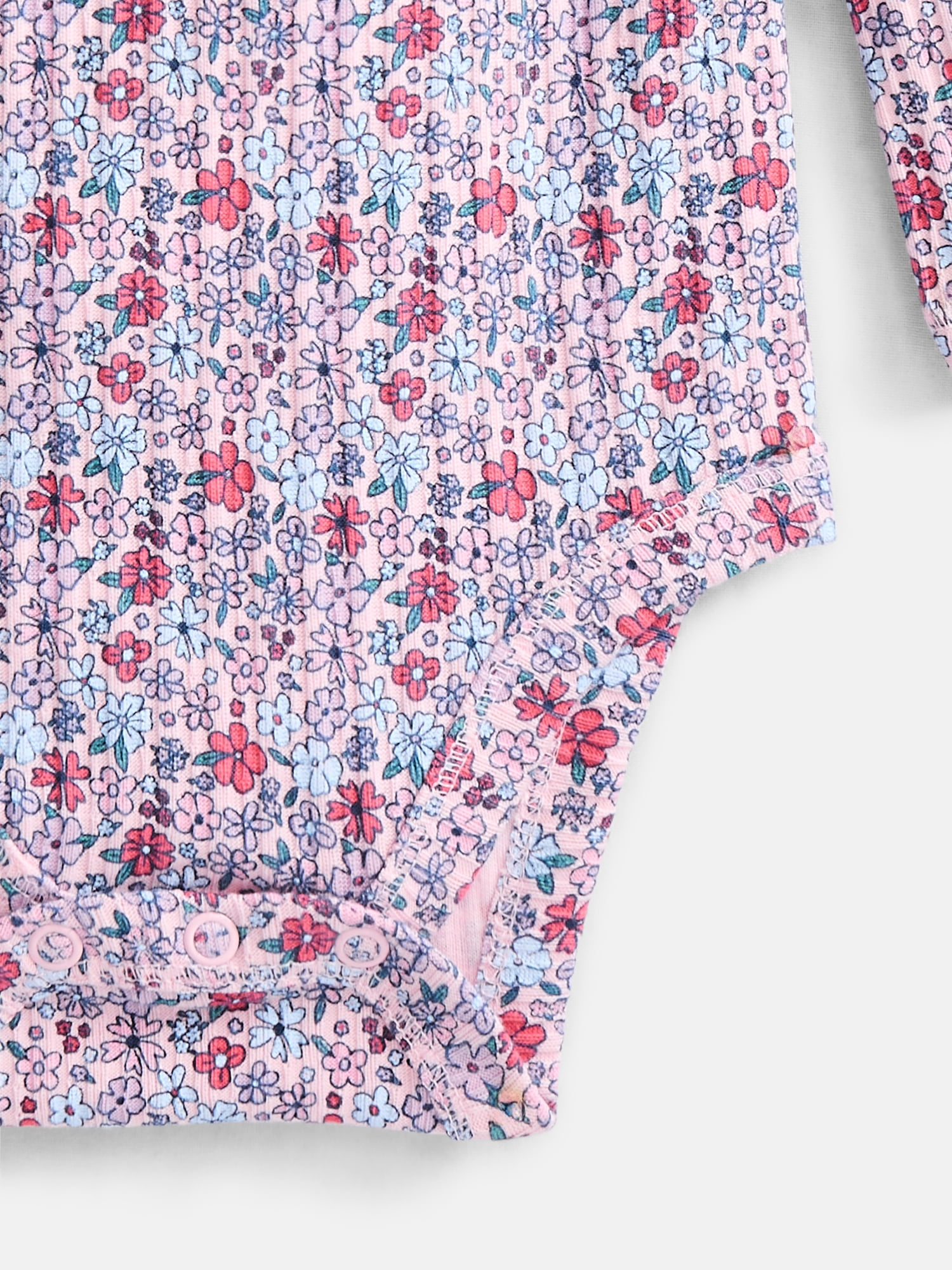 Wonder Nation Baby Girls Flutter Bodysuit with Long Sleeves, Sizes 0-24 Months